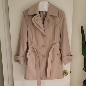 LONDON FOG Water Resistant Beige Trench Coat Sz L